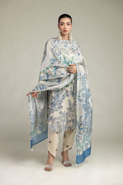 Embroidered | Raw Silk | Floral Silk Shalwar | USD 9.00