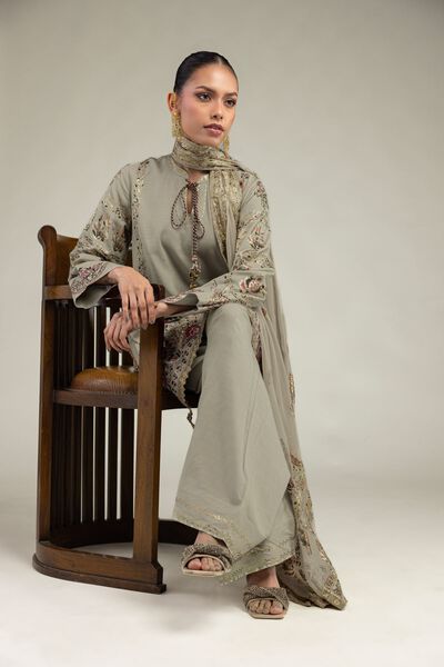 Embroidered | Raw Silk | 3-piece Co-ords Set | USD 46.50