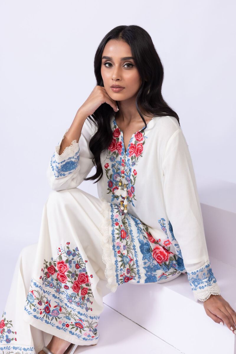 Embroidered | Polyester Crinkle Chiffon | Kurta | USD 24.00