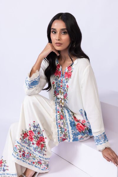 Embroidered | Polyester Crinkle Chiffon | Kurta | USD 24.00