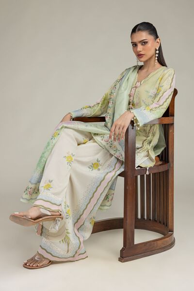 Embroidered | Raw Silk | Floral Spring Shalwar | USD 12.00