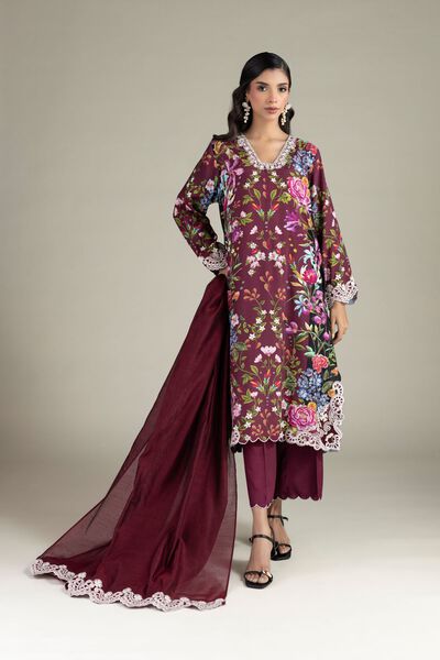 Embroidered | Raw Silk | Fabrics 3 Piece | USD 65.00