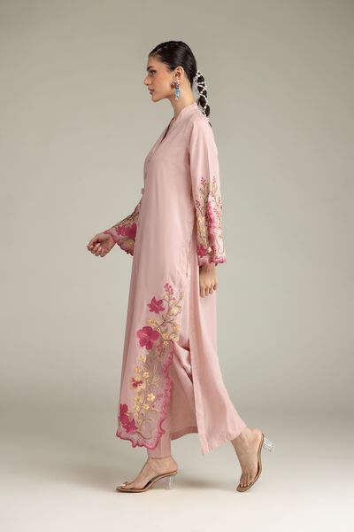 Embroidered | Raw Silk | Pink Silk Shalwar | USD 10.50