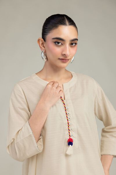Embroidered | Textured Cotton Viscose | Short Cotton Kurta  | USD 35.00