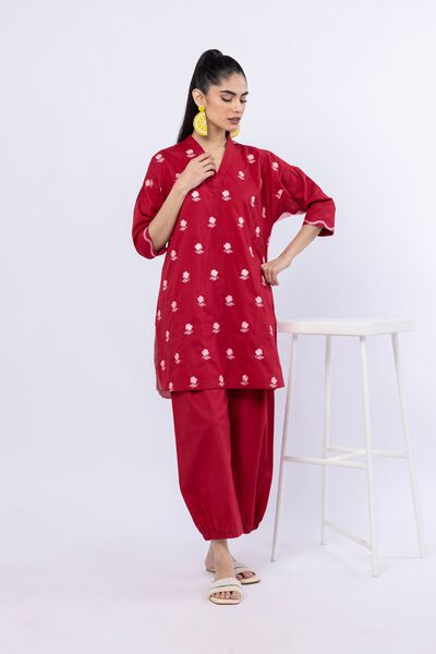 Embroidered | Crosshatch Poplin | Kurta | USD 15.00