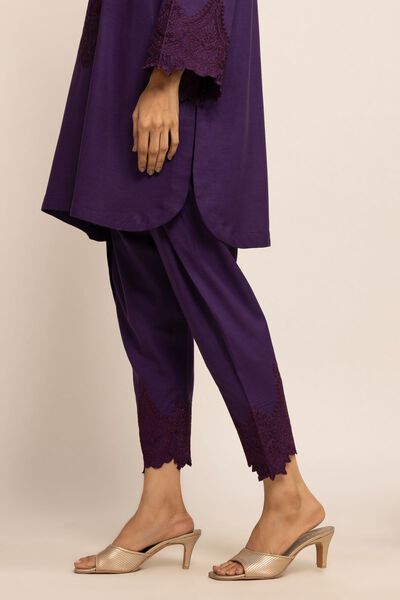 Shalwar | Embroidered, D-PURPLE, hi-res