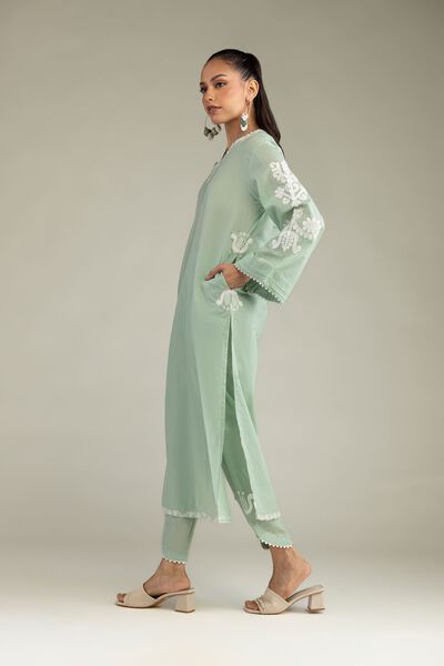 Embroidered | Cambric | Solid Mint Shalwar | USD 30.00