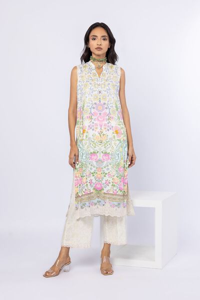 Embroidered | Crosshatch Raw Silk | Kurta | USD 20.00