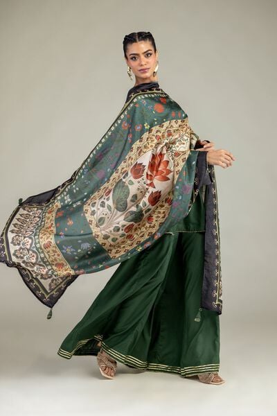 Printed | Polyester Silk | Silk Floral Dupatta | USD 15.00