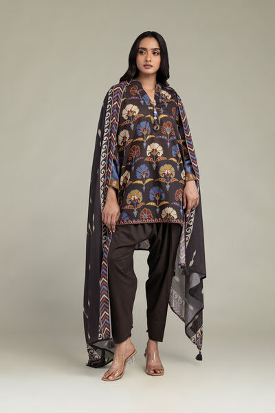 Printed | Cambric | Brown Cambric Shalwar | USD 30.00