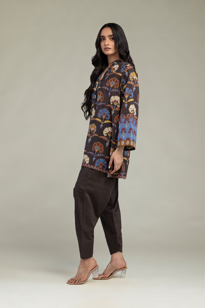 Printed | Cambric | Brown Cambric Shalwar | USD 30.00