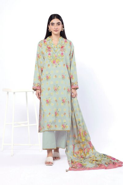 Printed | Jacquard | Fabrics 3 Piece | USD 45.00