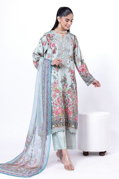 Embroidered | Cotton Satin | Fabrics 3 Piece | USD 25.00