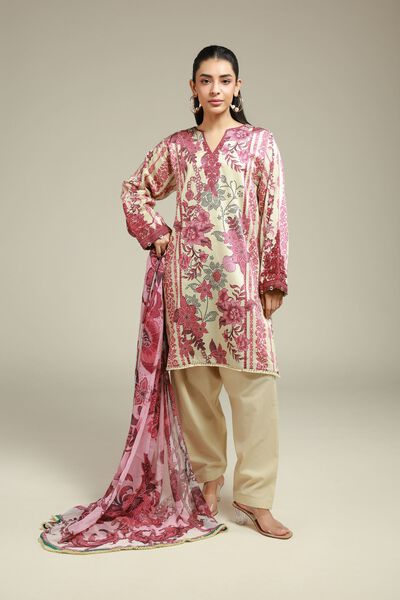 Embroidered | Satin | Fabrics 3 Piece | USD 55.00