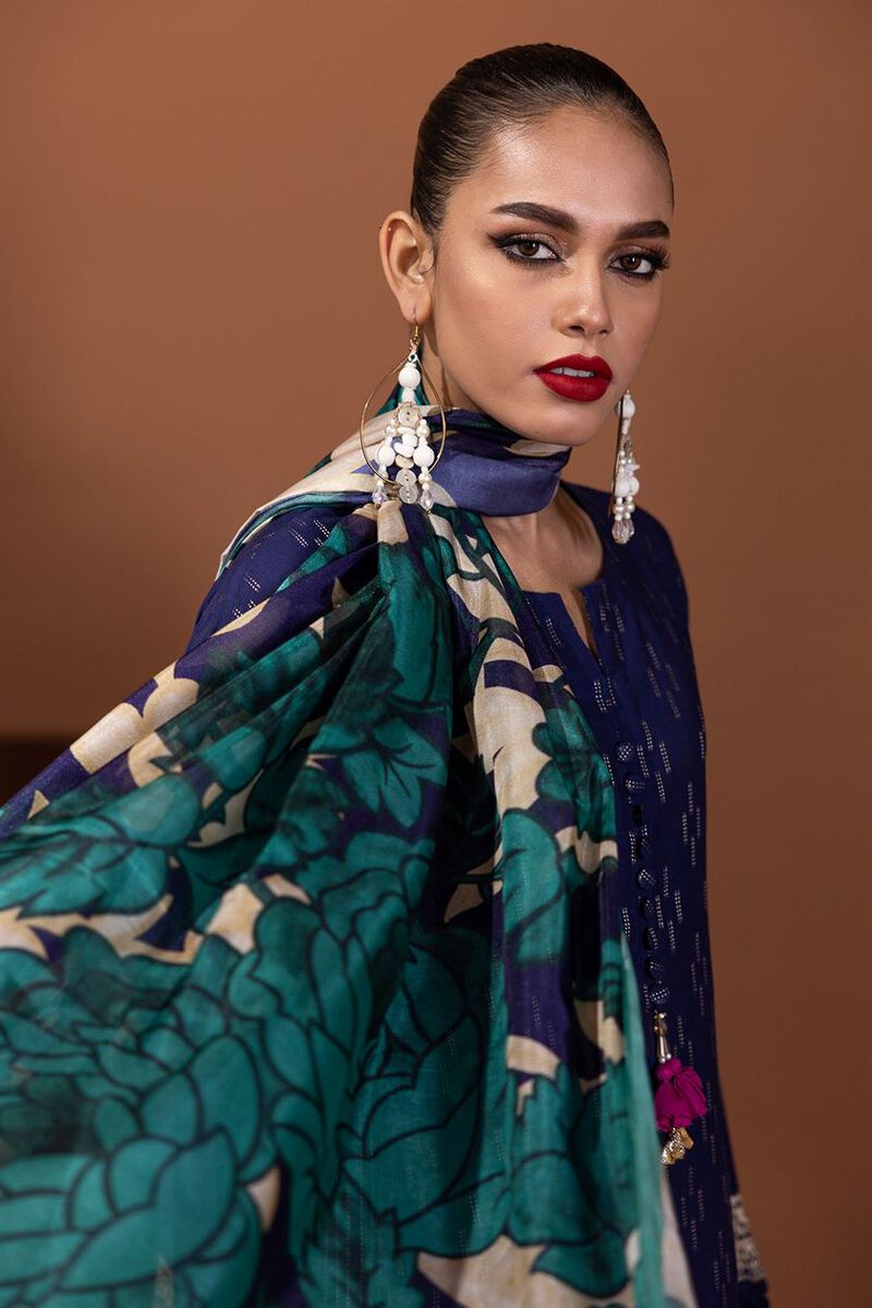 Embroidered | Cotton Zari Jacquard | Fabrics 3 Piece | null