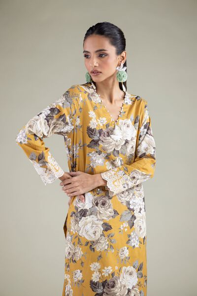 Embroidered | Cambric | Floral Pearl Kurta | USD 10.50