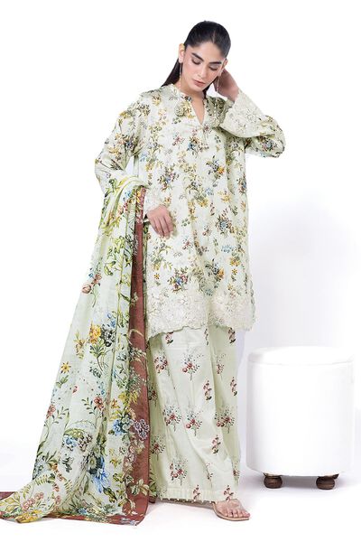 Embroidered | Cotton Satin | Fabrics 3 Piece | USD 60.00