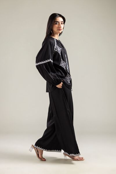 Embroidered | Viscose Crepe | Trousers | USD 9.00