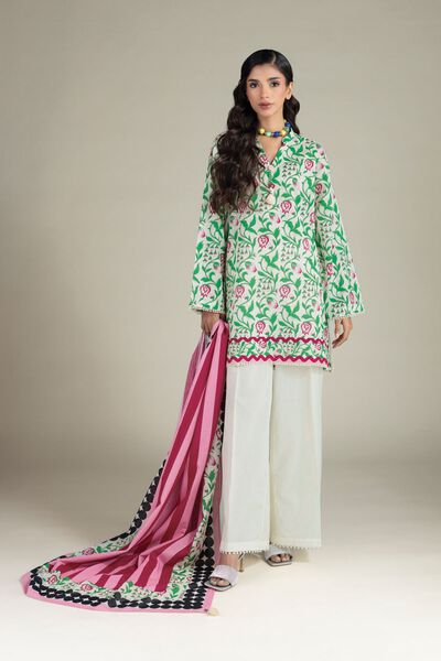 Printed | Cambric | Fabrics 3 Piece | USD 12.00