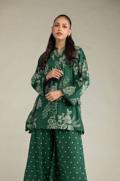 Printed | Cambric | Green Cambric Kurta | USD 35.00