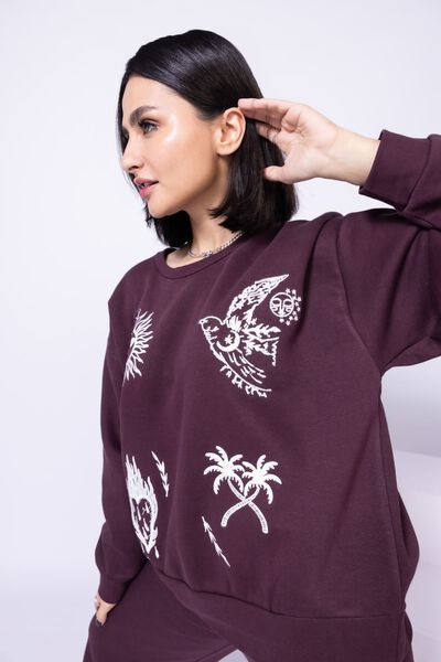 Embroidered | Cotton Polyester Fleece | Sweatshirt | USD 7.50
