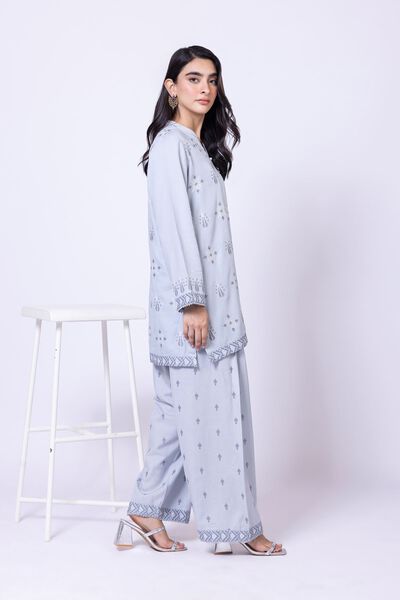 Embroidered | Dull Raw Silk | Pants | USD 20.00