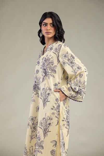 Embroidered | Cambric | Long Floral Kurta | USD 35.00