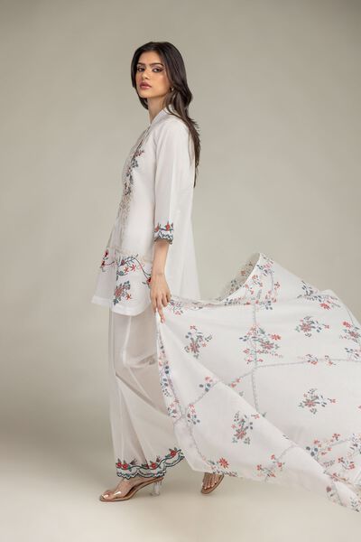 Embroidered | Cotton Net | Floral Cotton Dupatta | USD 25.00