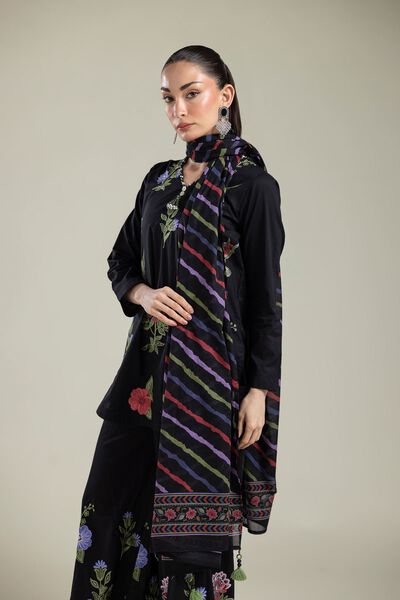 Embroidered | Lawn | Black Lawn Dupatta | USD 12.50