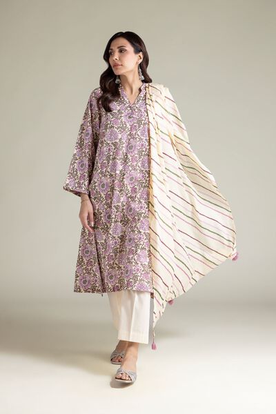 Embroidered | Textured Lawn | Lawn Striped Dupatta | USD 25.00