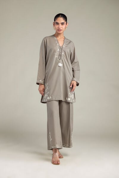 Embroidered | Cotton Dobby | Floral Cotton Pants | USD 30.00
