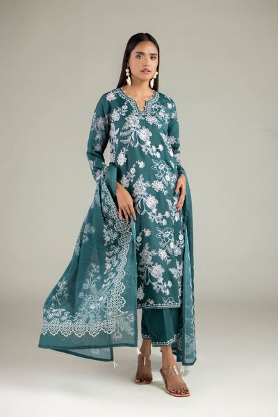 Embroidered | Raw Silk | Pearl Floral Kurta | USD 18.00