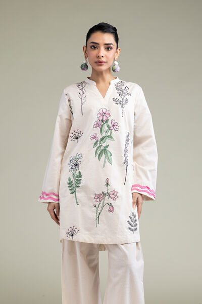 Embroidered | Cotton Dobby | Floral Cotton Kurta | USD 20.00