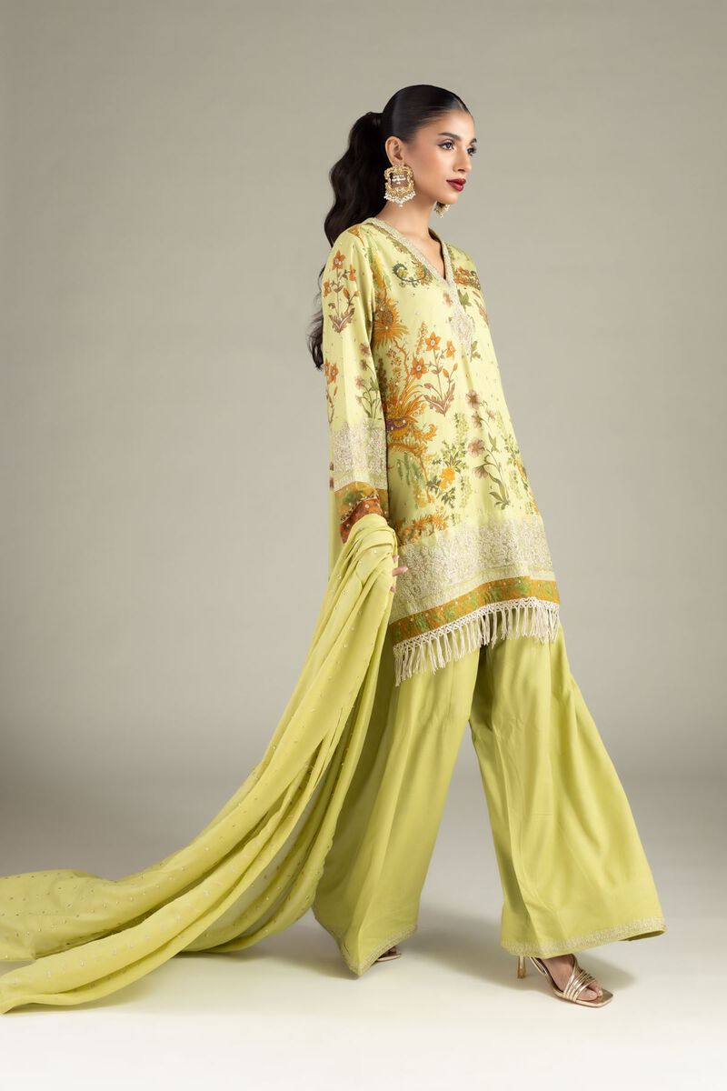 Embroidered | Raw Silk | 3 Piece Co-ord Set | null
