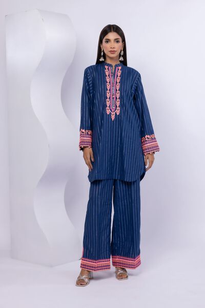 Embroidered | Lurex Stripes | Pants | USD 14.00