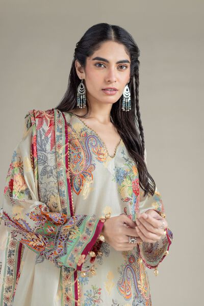 Printed | Jacquard | Fabrics 3 Piece | USD 45.00