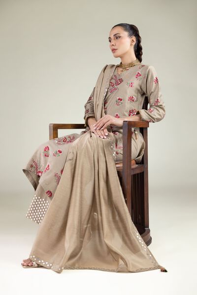 Embroidered | Raw Silk | Floral Longline Kurta | USD 16.50
