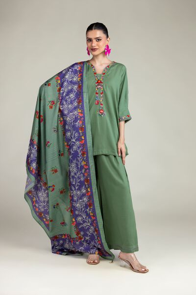 Embroidered | Polyester Silk | Floral Silk Dupatta | USD 15.00