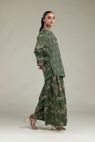 Printed | Cambric | Green Floral Pants | USD 30.00