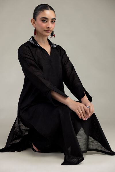 Dyed | Textured Cotton | Longline Cotton Kurta | USD 35.00