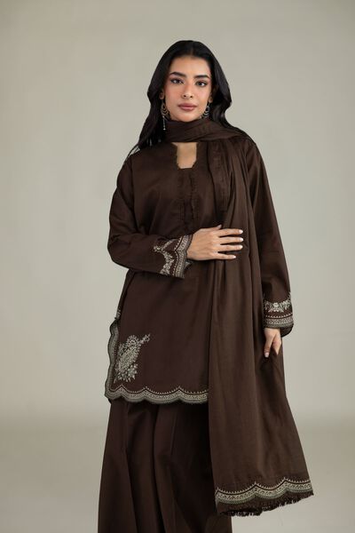Embroidered | Lawn | Brown Lawn Dupatta | USD 17.50