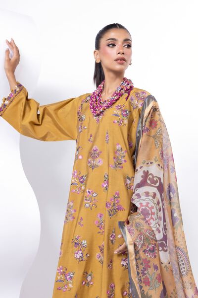 Embroidered | Dull Raw Silk | Fabrics 3 Piece | USD 70.00