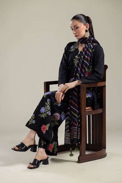Embroidered | Lawn | Black Lawn Dupatta | USD 12.50
