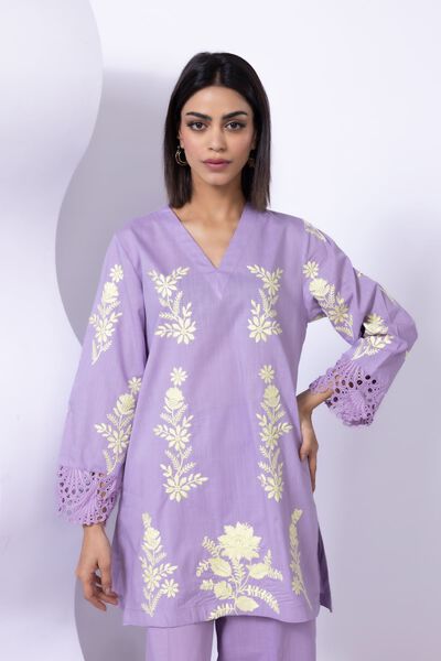 Embroidered | Crosshatch Poplin | Kurta | USD 35.00