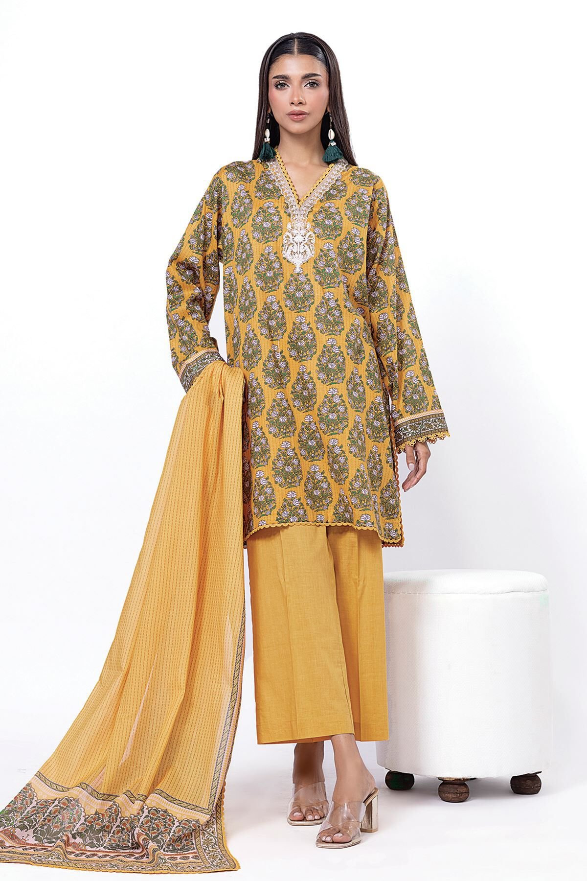 Buy Fabrics 3 Piece | 0.0 N/A | SS117B-VG_MULTI | Khaadi Global