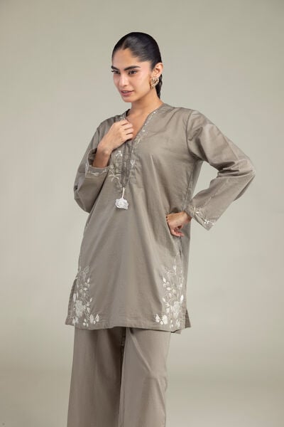 Embroidered | Cotton Dobby | Short Cotton Kurta | USD 40.00