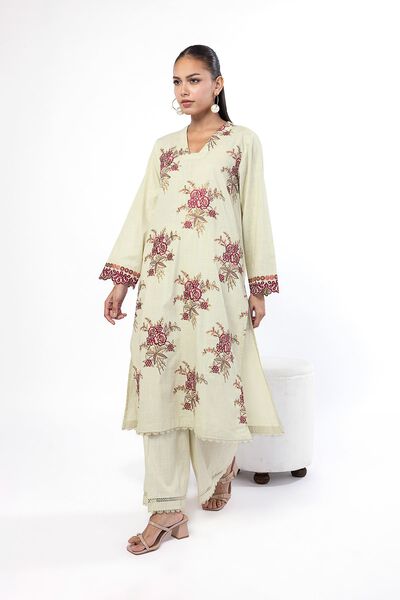 Embroidered | Crosshatch | Tailored 2 Piece | Top and Bottom | USD 22.50