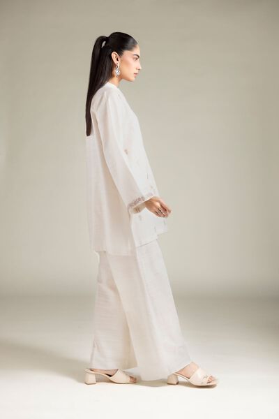 Embroidered | Textured Cotton | Pants | USD 25.00