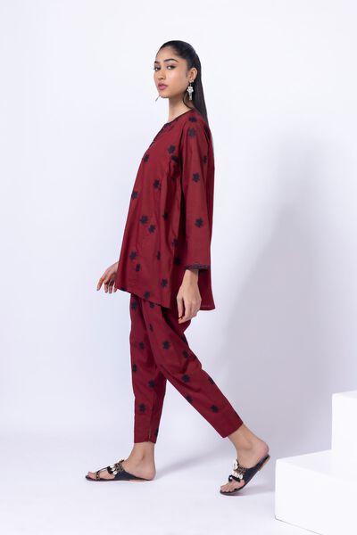 Embroidered | Crosshatch Poplin | Pants | USD 17.50