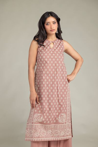 Printed | Cambric | Sleeveless Cambric Kurta | USD 20.00